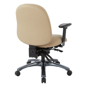 OSP Home Furnishings Multi-function Ergonomic Mid Back Office Chair with Lumbar Support and Titanium Base Buff 8512-R104