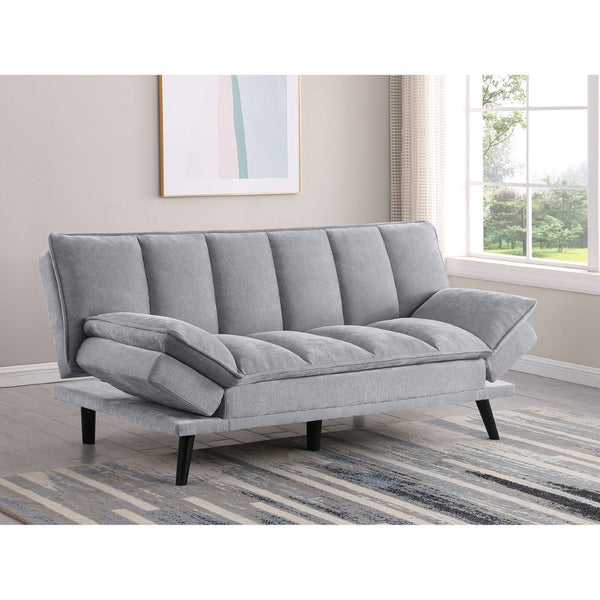 English Elm Fullerton Velvet Channel Tufted Convertible Sleeper Sofa with Splayed Legs for Studio Spaces B062P447778
