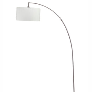 English Elm 86" Tall Metal Floor Arc Lamp "Allegro" - Modern White Shade & Brushed Silver Finish For Any Room B072116140