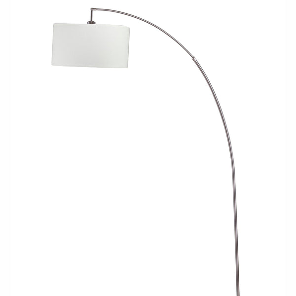 English Elm 86" Tall Metal Floor Arc Lamp "Allegro" - Modern White Shade & Brushed Silver Finish For Any Room B072116140