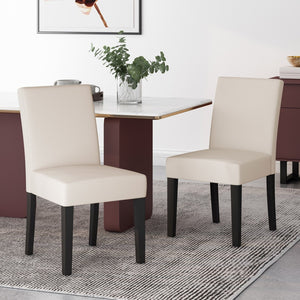 English Elm Dining Chair Set of 2 Upholstered Rubberwood Tapered Legs Contemporary Room N767P411077L