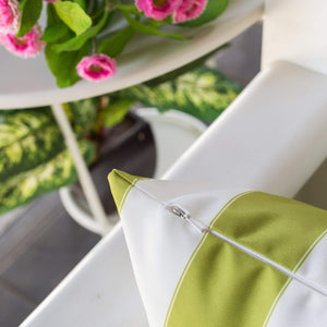 English Elm Horizon Stripe Pillow 14" X 20" - Vibrant Lime Green For Indoor & Outdoor Comfort And Style B357P367230