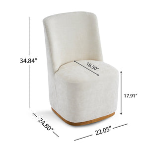 English Elm Indoor Upholstered Chenille Dining Chairs Set of 2 with High Back Rubberwood Base N779P370771B