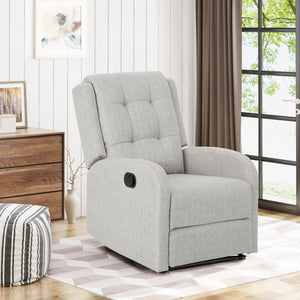 English Elm Christopher Knight Home® - 24.75" Wide Manual Recliner Beige Fabric - Compact 24.75" Seat, Pull-Tab Recline, Durable Frame comfort 64372.00