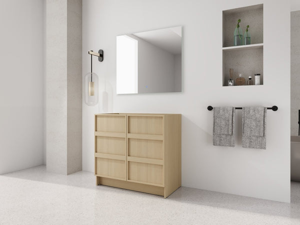 English Elm 36" Freestanding Bathroom Vanity Plywood Base Soft-close Doors Dune Oak Finish W999P392894