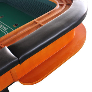 English Elm 12 Foot Regulation Craps Table with Green Felt Padded Rail and Casino Game Room Style W2748S00067
