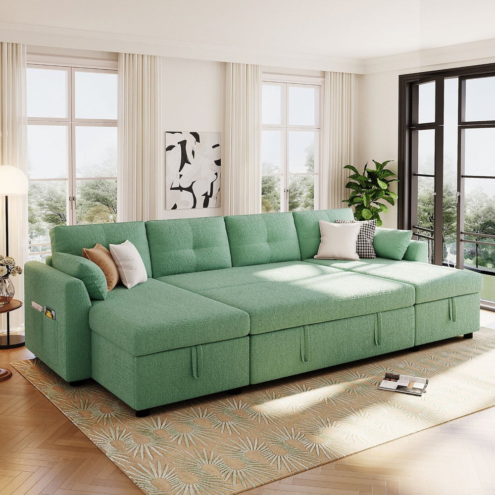 English Elm Swivel Barrel Accent Chair Chenille Tufted Round Club Seat for Living Room Lounge Green N719S002210F