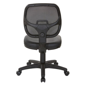 OSP Home Furnishings Mesh Back Ergonomic Task Chair with Vinyl Seat Lumbar Support for Home Office Use EM2910V