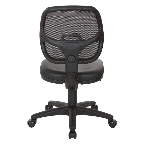OSP Home Furnishings Mesh Back Ergonomic Task Chair with Vinyl Seat Lumbar Support for Home Office Use EM2910V