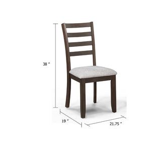 English Elm Wogy Ladder Back Dining Chairs Set of 2 Walnut Wood Frame Upholstered Seat B056P417084