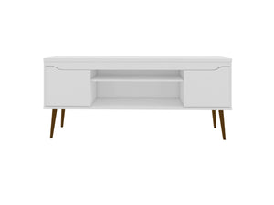 English Elm Bradley 63" White Tv Stand - Modern Mid-Century Design With Storage & Cable Management Solutions B365P398365