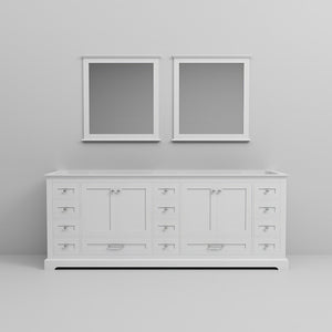 English Elm White Double Bath Vanity 84" W With Mirrors – Elegant Design, Ample Storage & Easy Installation! B2731S00546-GIGA