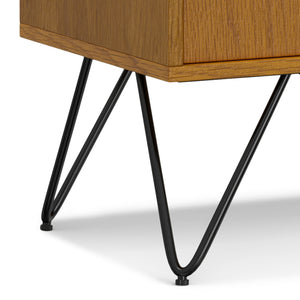 English Elm Hunter Tv Media Stand - Stylish Oak Veneer With Industrial Design, Storage & Cable Management B136P158735