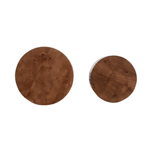 English Elm Nesting Round Coffee Tables Burl Veneer Mdf Set for Living Room or Bedroom W1435P401358