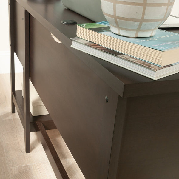 English Elm Desk, Elegant Brown Finish With Storage Drawers And Cable Management For Home Office Or Study B356P367914