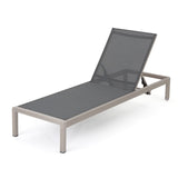 Christopher Knight Home® - Noble House - Cape Coral Dark Grey Outdoor Mesh Chaise Lounge