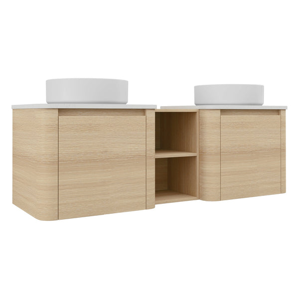English Elm 60'' Wall-Mounted Bathroom Vanity With Ceramic Sink & Soft-Close Cabinet, Modern Storage Solution W999S00471
