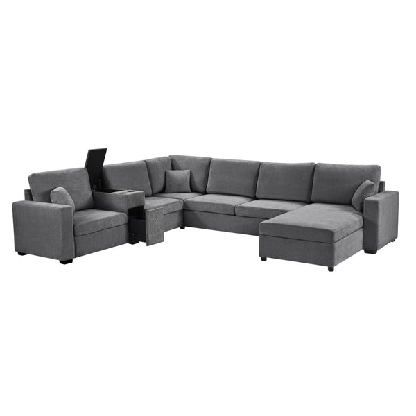 English Elm Swivel Barrel Accent Chair Chenille Tufted Round Club Seat for Living Room Lounge Grey N719S002350E