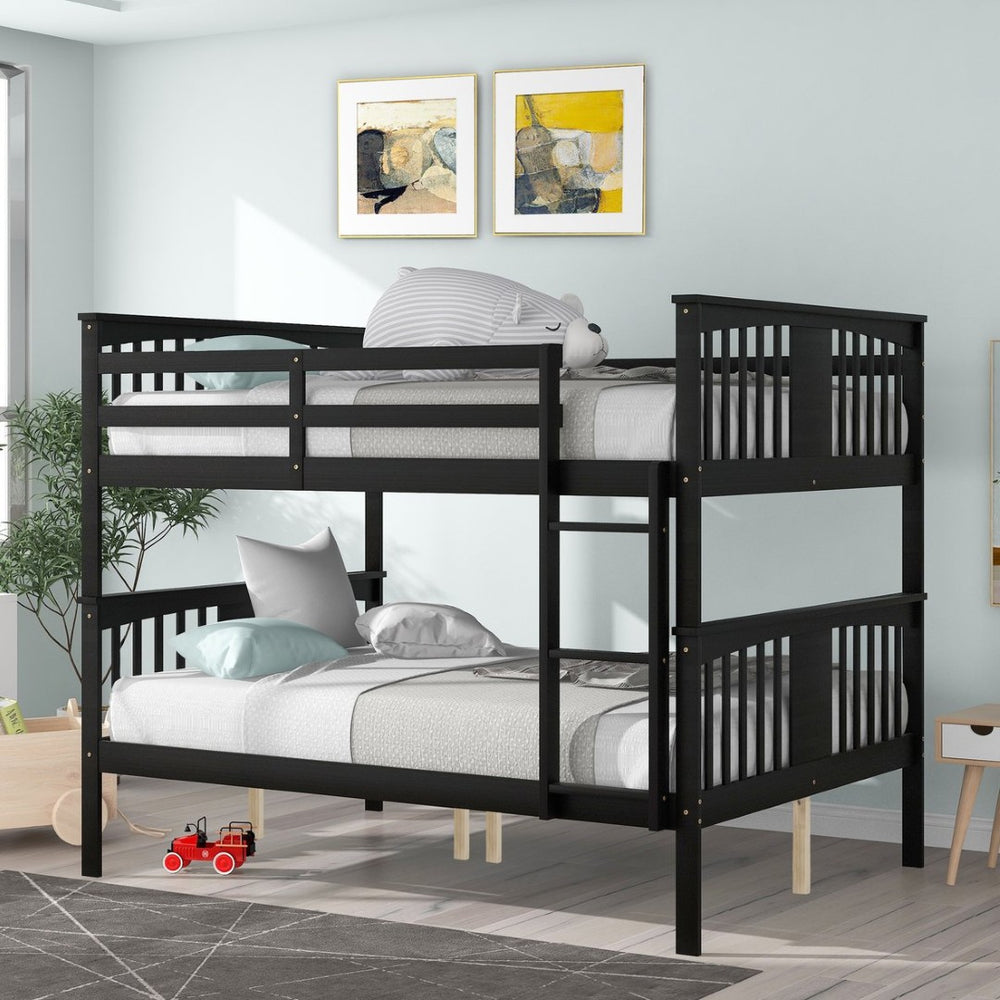 English Elm Full Over Bunk Bed Solid Pine Frame White Finish Converts to Two Beds LT000203AAP-2