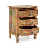 Christopher Knight Home® - Noble House - Ailey Handcrafted Boho Mango Wood 3 Drawer Nightstand