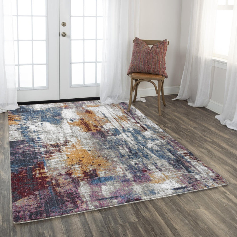 Alora Decor Sanction Vibrant Abstract Runner 2'6"X8' Eco Polyester Multicolor Modern Hallway Rug, Durable Edge Finish 02502510733072608