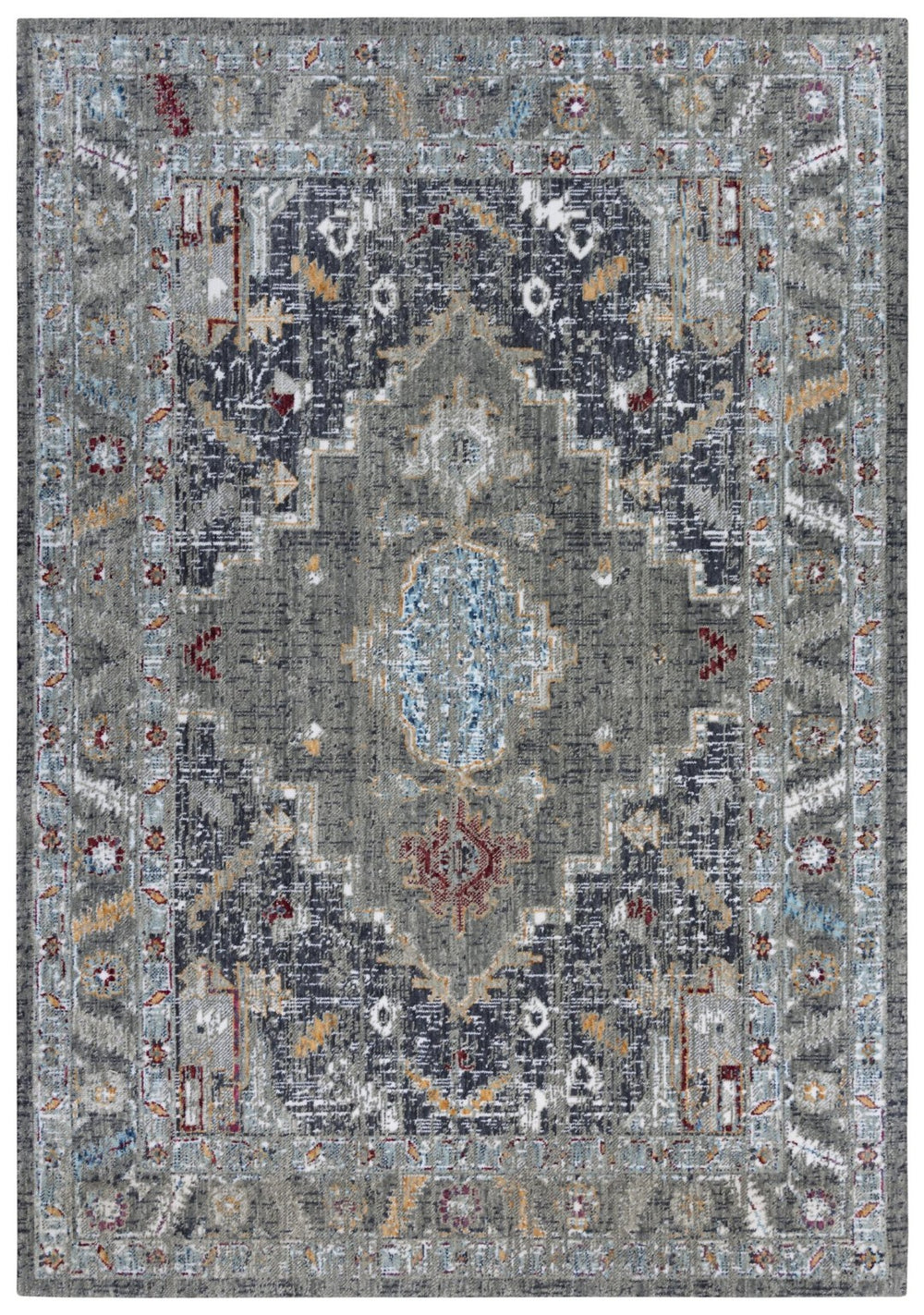 Alora Decor Sanction Vintage Gray Runner Rug 2'6"X8' — Eco-Friendly Recycled Polyester, Durable Power-Loomed Design 02502510800332608