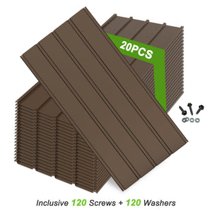 English Elm 20 Corrugated Metal Roofing Panels 3.54ft x1.64ft Galvanized DIY-Friendly Durable Weatherproof Panels Brown W1859P386933