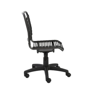 EuroStyle Bungie Bungee Cord Low Back Swivel Chair with Breathable Elastic Seat and Steel Frame Black Bungie/Black Frame 02541