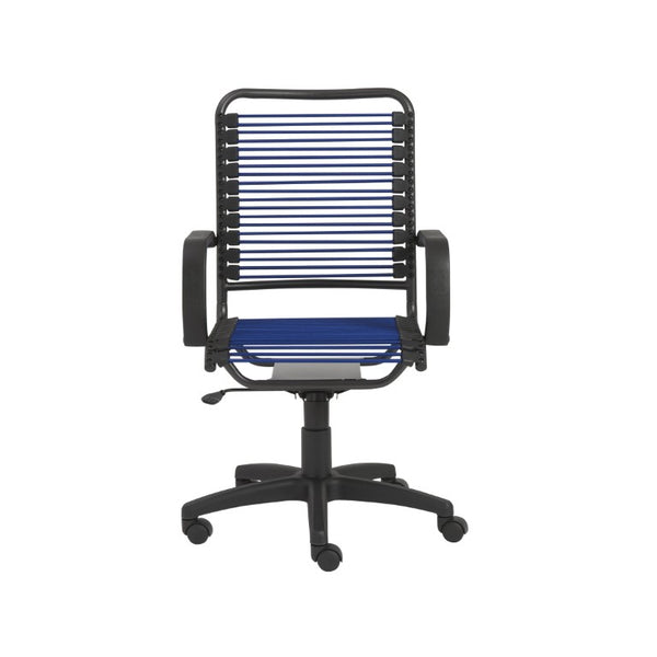 EuroStyle Bradley Bungee High Back Office Chair with Steel Frame and Contract Grade Support Blue/Black 02548BLU