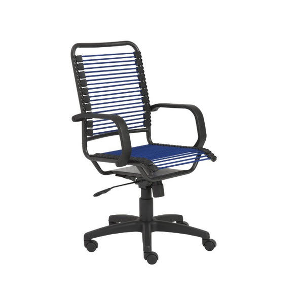 EuroStyle Bradley Bungee High Back Office Chair with Steel Frame and Contract Grade Support Blue/Black 02548BLU