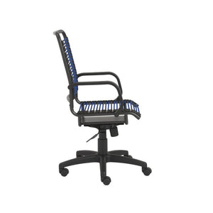 EuroStyle Bradley Bungee High Back Office Chair with Steel Frame and Contract Grade Support Blue/Black 02548BLU
