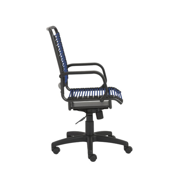 EuroStyle Bradley Bungee High Back Office Chair with Steel Frame and Contract Grade Support Blue/Black 02548BLU