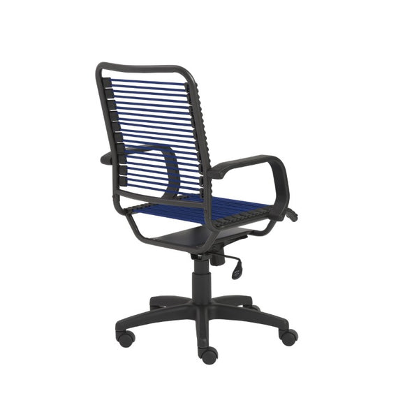 EuroStyle Bradley Bungee High Back Office Chair with Steel Frame and Contract Grade Support Blue/Black 02548BLU