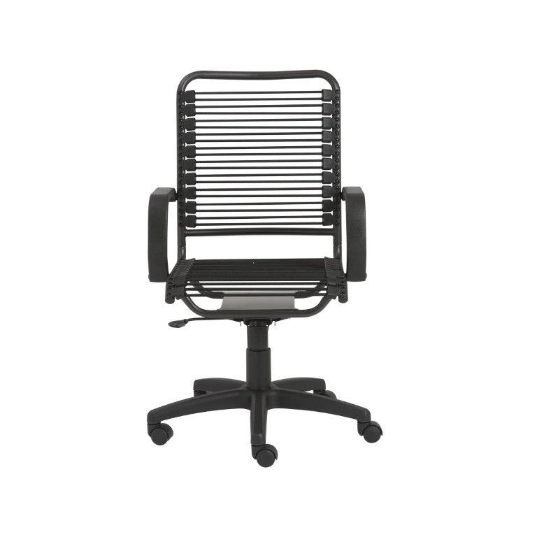 EuroStyle Bradley Bungee High Back Office Chair with Steel Frame and Contract Grade Support Black/Black 02548