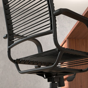 EuroStyle Bradley Bungee High Back Office Chair with Steel Frame and Contract Grade Support Black/Black 02548