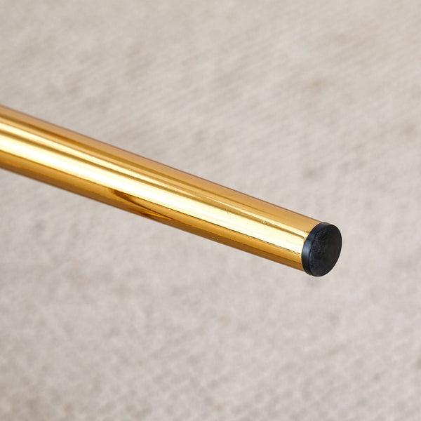 English Elm Modern White+Gold Upholstered Bar Chair with Metal Legs, Compact Waterproof PU Seat, Easy 10-15min Assembly W1512P400706