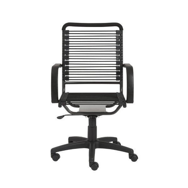 EuroStyle Bungie High Back Bungee Cord Office Chair with Airflow Seat and Steel Frame Black/Black 02551