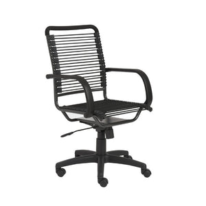 EuroStyle Bungie High Back Bungee Cord Office Chair with Airflow Seat and Steel Frame Black/Black 02551