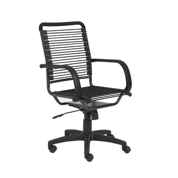 EuroStyle Bungie High Back Bungee Cord Office Chair with Airflow Seat and Steel Frame Black/Black 02551