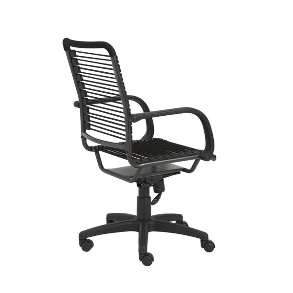 EuroStyle Bungie High Back Bungee Cord Office Chair with Airflow Seat and Steel Frame Black/Black 02551