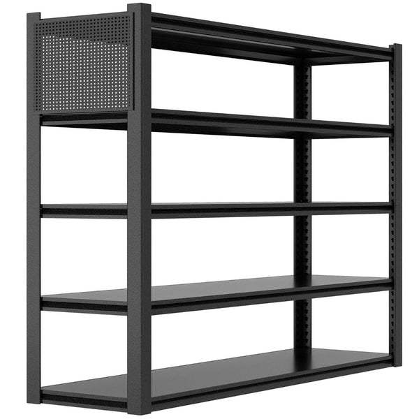 English Elm Storage Shelves Heavy Duty Steel Garage Rack with Pegboard Panels and Adjustable Shelving T5667P454567