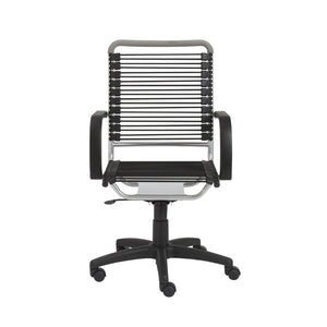 EuroStyle Bungie High Back Bungee Cord Office Chair with Airflow Seat and Steel Frame Black/Aluminum 02556