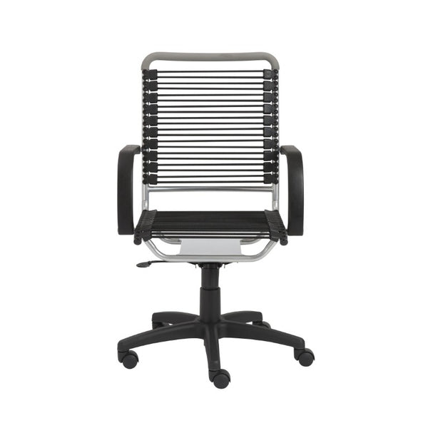 EuroStyle Bungie High Back Bungee Cord Office Chair with Airflow Seat and Steel Frame Black/Aluminum 02556