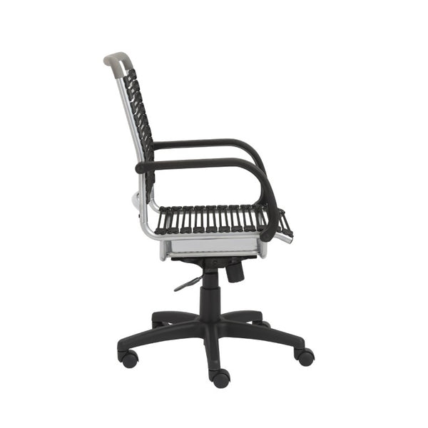 EuroStyle Bungie High Back Bungee Cord Office Chair with Airflow Seat and Steel Frame Black/Aluminum 02556
