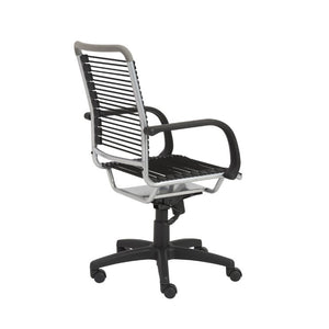 EuroStyle Bungie High Back Bungee Cord Office Chair with Airflow Seat and Steel Frame Black/Aluminum 02556