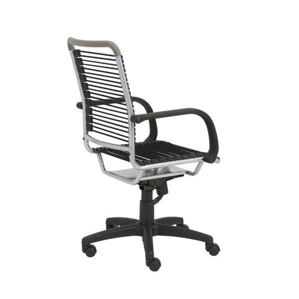 EuroStyle Bungie High Back Bungee Cord Office Chair with Airflow Seat and Steel Frame Black/Aluminum 02556