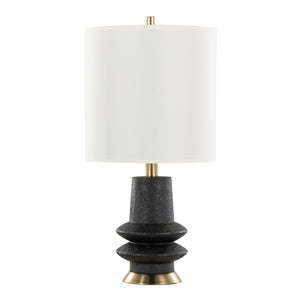 English Elm Lloyd 26" Set Of 2 Contemporary Table Lamps - Matte Black Base, Brass Accents & White Linen Shade B202P224002