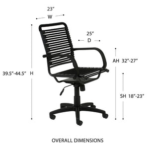 EuroStyle Bungie High Back Bungee Cord Task Chair with Airflow Seat and Steel Frame Support 02570BLK