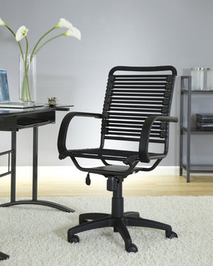 EuroStyle Bungie High Back Bungee Cord Task Chair with Airflow Seat and Steel Frame Support 02570BLK