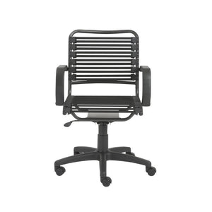 EuroStyle Bungie Bungee Cord Mid Back Office Chair Ventilated Seat Graphite Steel Frame 450 Lb 02572BLK